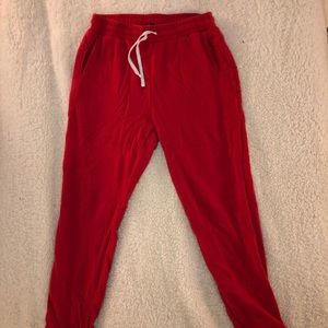 Red joggers